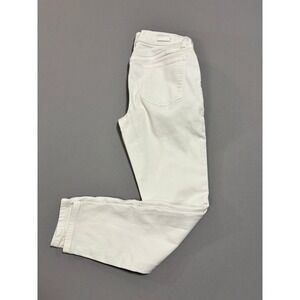 Lila Ryan Skinny Jeans Size 26P Women's White Mid Rise Stretch Denim